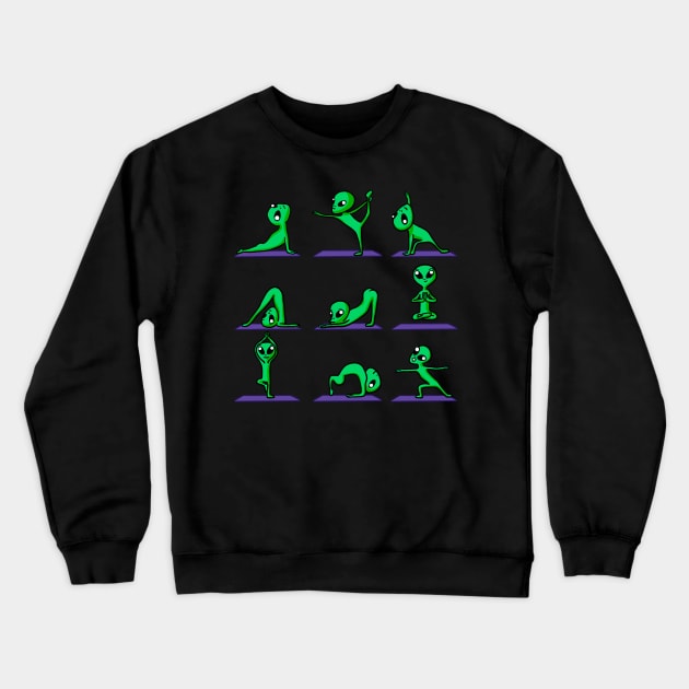 Alien Yoga Crewneck Sweatshirt by huebucket